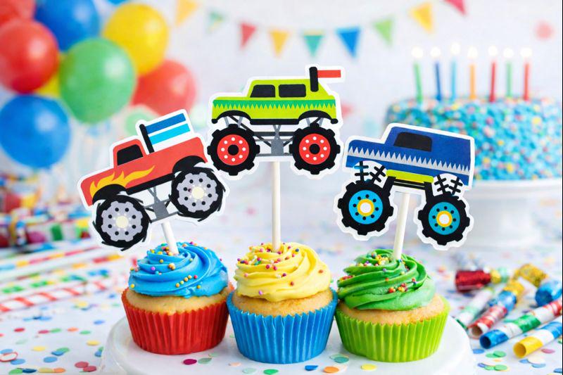 Monster Truck Cupcake Toppers Monster Truck Party Decorations Monster Truck Cake Toppers Monster Truck Birthday Supplies Monster Truck Party