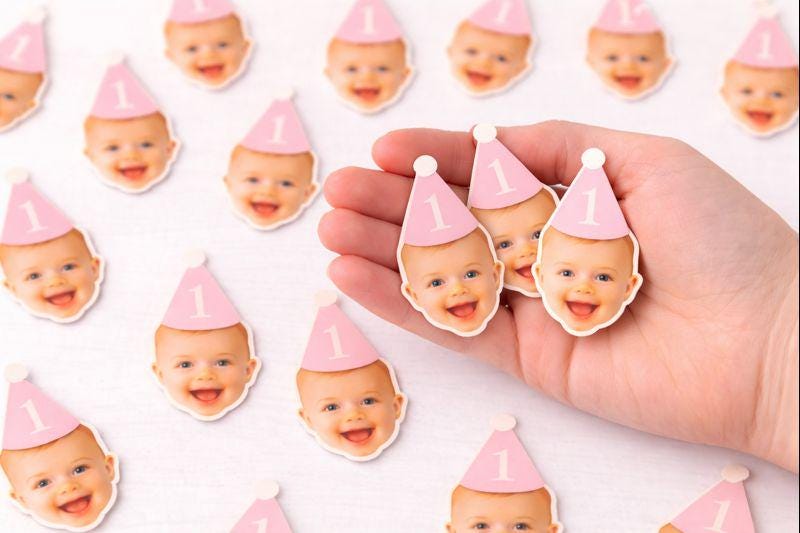 Custom Photo Confetti – 1.5 Inch Face Confetti – Personalized Birthday Table Scatter – Photo Party Decor