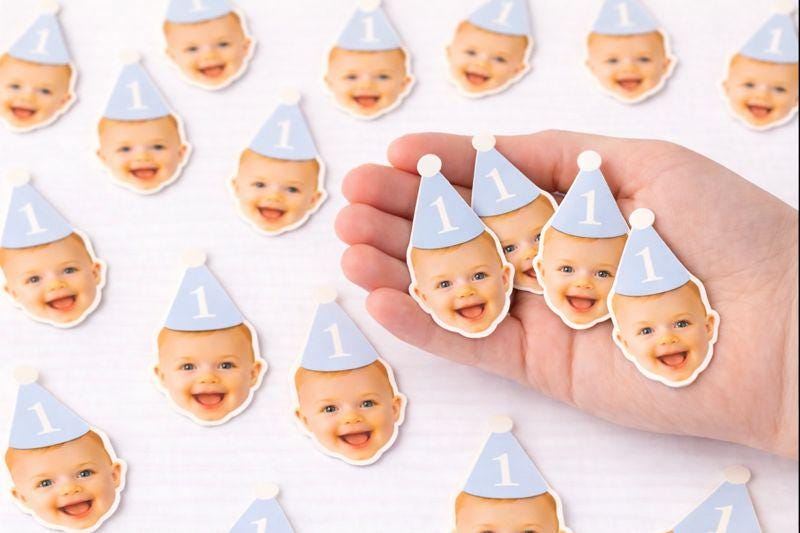Custom Photo Confetti – 1.5 Inch Face Confetti – Personalized Birthday Table Scatter – Photo Party Decor