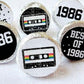 180 - 40th Birthday Cassette Tape Stickers 40th Birthday Party Favor Stickers for Candy Vintage 1986 40th Birthday Best of 1986 Birthday