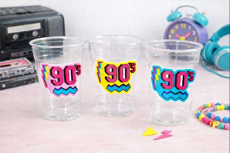 90'S PARTY CUPS - 90's Birthday Cups 90's Party Cups 90's Decorations 90's Birthday Party 90's Birthday Party Decorations 90s