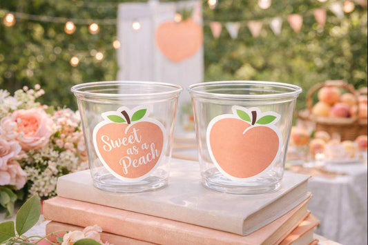 PEACH PARTY CUPS- Peach Birthday Party Peach First Birthday Peach 1st Birthday Peach Party Decorations Peach Party Supplies Sweet as a Peach