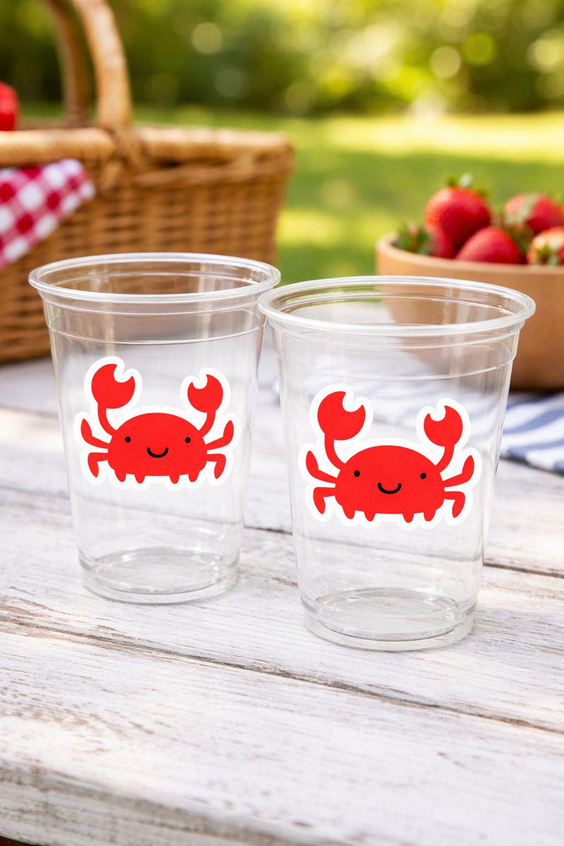 Crab Party Cups, Crab Treat Cups, Crab Birthday, Crab Party, Crab Party Favors, Under the Sea Party Cups