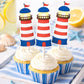 Lighthouse Cupcake Toppers | Nautical Birthday Party Decorations | Beach & Coastal Party Cupcake Picks | Beach Party Decorations | Coastal