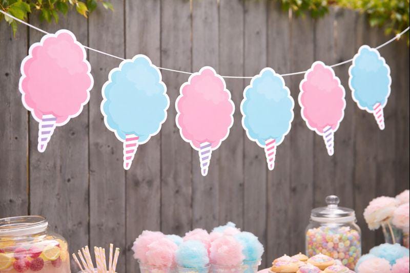 COTTON CANDY Garland, Candy Birthday Decoration, Candy Garland, Candy Bar Banner, Candy Birthday, Candy Decoration, Candy Buffet, Photo Prop
