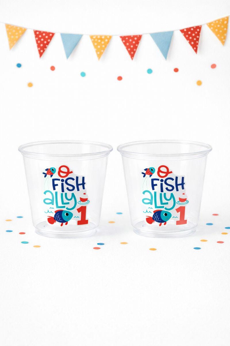 FISHING PARTY CUPS O-Fish-Ally Fishing Birthday Fishing First Birthday Party Gone Fishing Party The Big One Decorations Fish Bait Cups