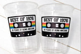 50th PARTY CUPS 50th Birthday Decoration 50th Party Favors 50th Party 50th Birthday Cassette Tape Party Best of 1975 Birthday Vintage 1975