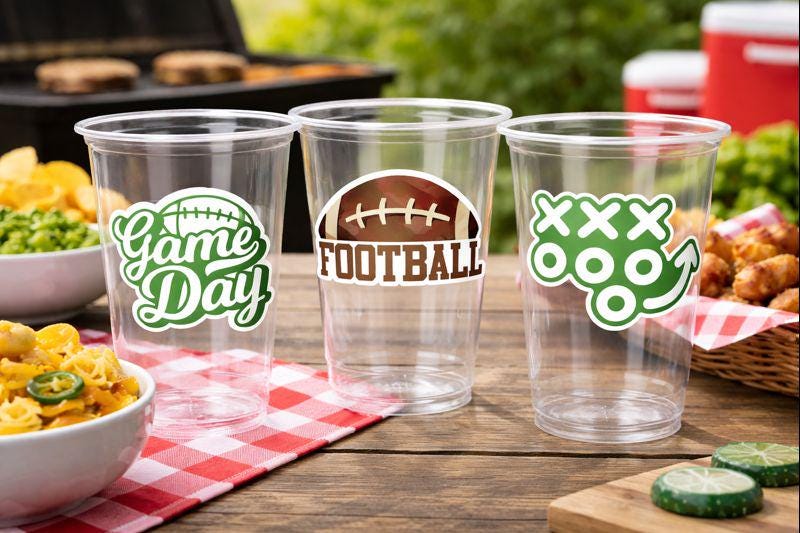 FOOTBALL PARTY CUPS - Football Cups Sports Football Birthday Sports Party Football Party Cups Football Birthday Party Football Party Decor