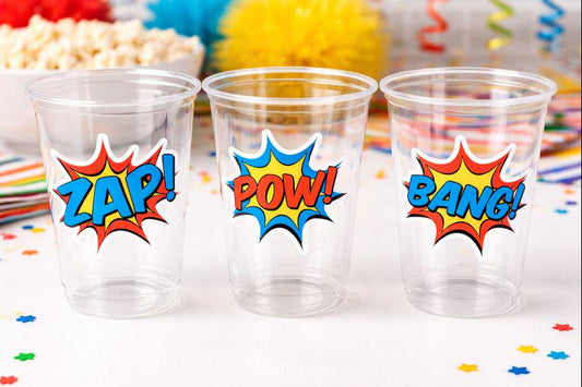SUPERHERO PARTY CUPS - Superhero Cups Superhero Birthday Superhero Party Superhero Decorations Superhero Party Favors Superhero Cup Favors