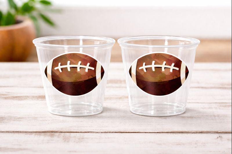 FOOTBALL PARTY CUPS - Football Cups Football Party Cups Football Birthday Cups Football Party Cups Sports Party Cups Football Party Favors