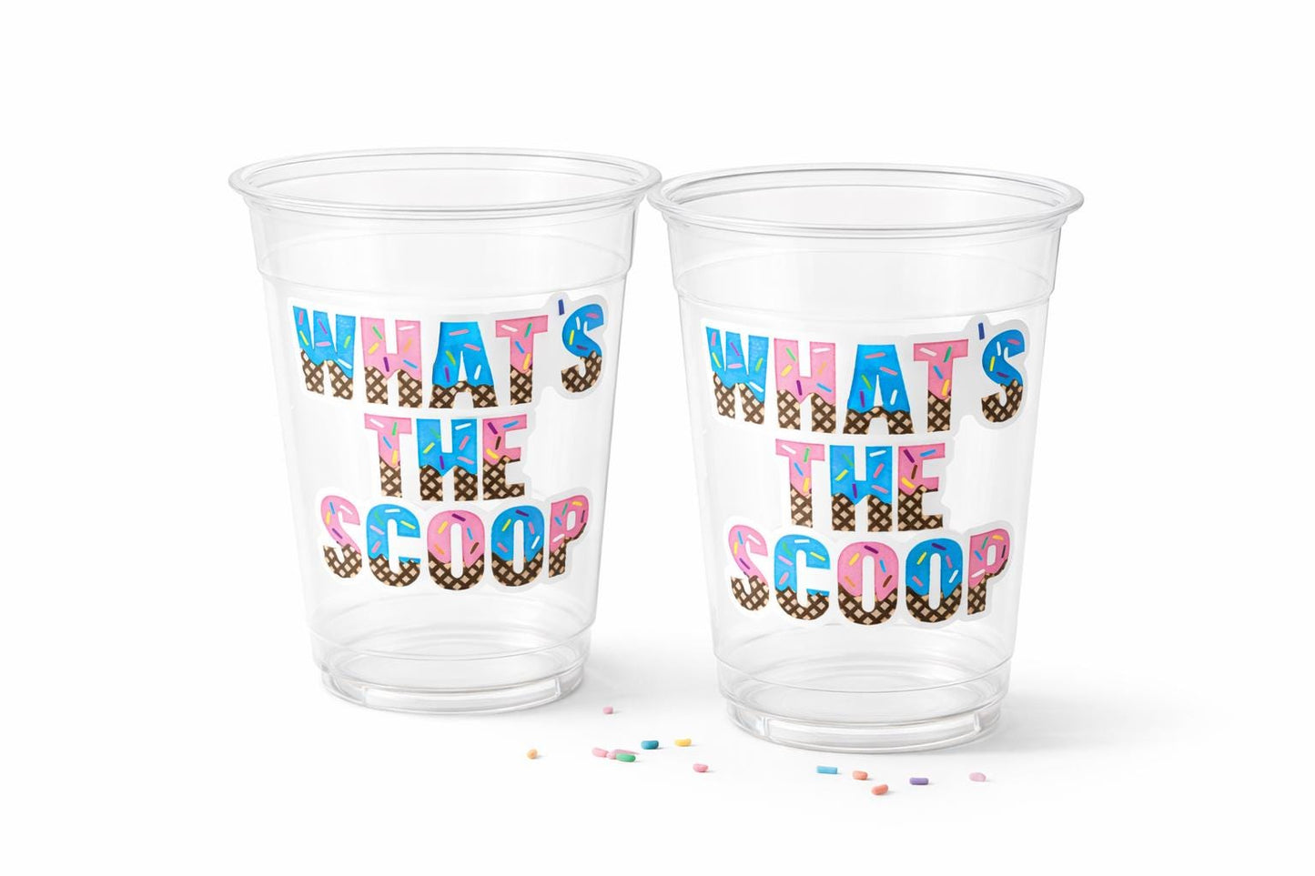 WHAT'S THE SCOOP Ice Cream Cups Ice Cream Gender Reveal Party Ice Cream Baby Shower Pink Blue Ice Cream Baby Shower Ice Cream Party Favors