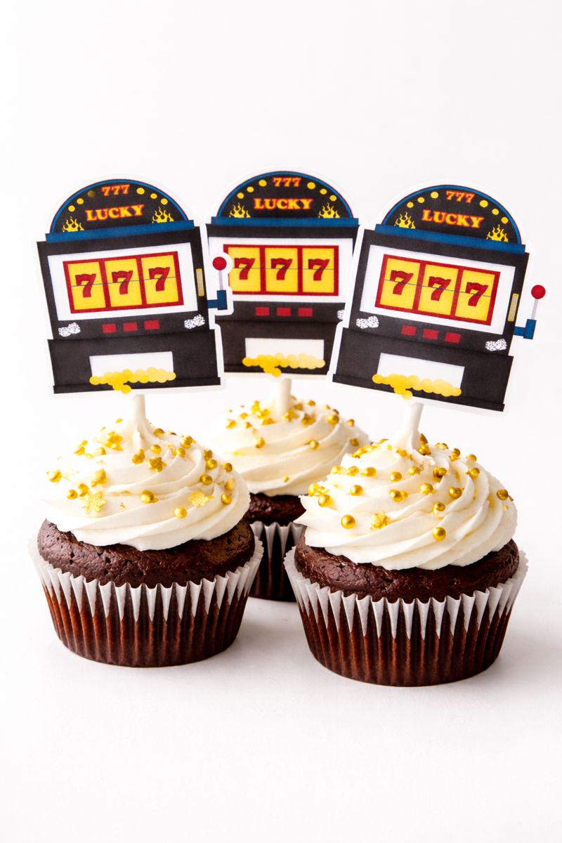 Casino Cupcake Toppers Casino Party Casino Night Casino Party Decorations Slot Machine Cupcake Toppers Slot Casino Birthday Slot Machine