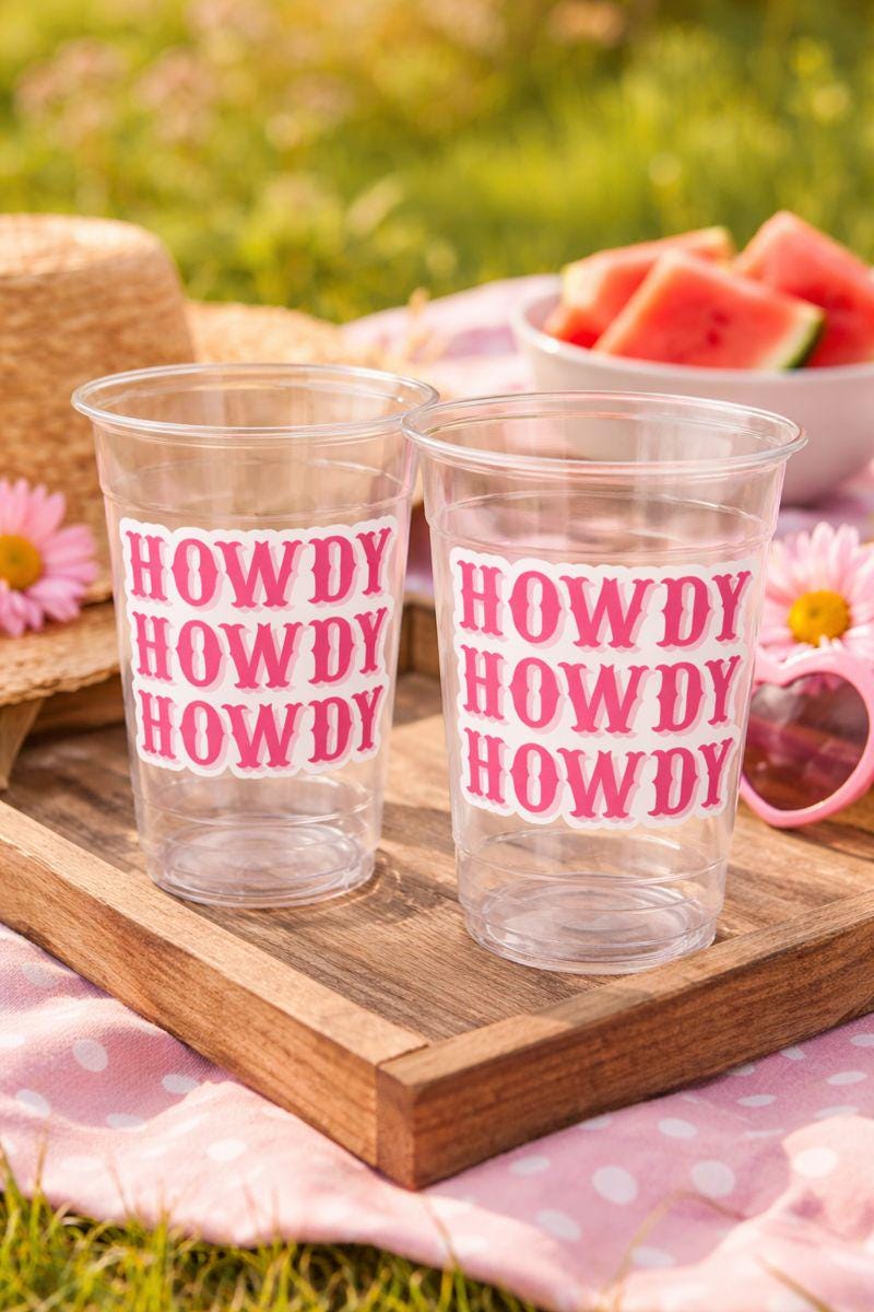 COWGIRL PARTY CUPS - Cowboy Party Cups Cowgirl Cups Cowgirl Party Decorations Cowgirl Bachelorette Party Cowgirl Hat Birthday Rodeo Party