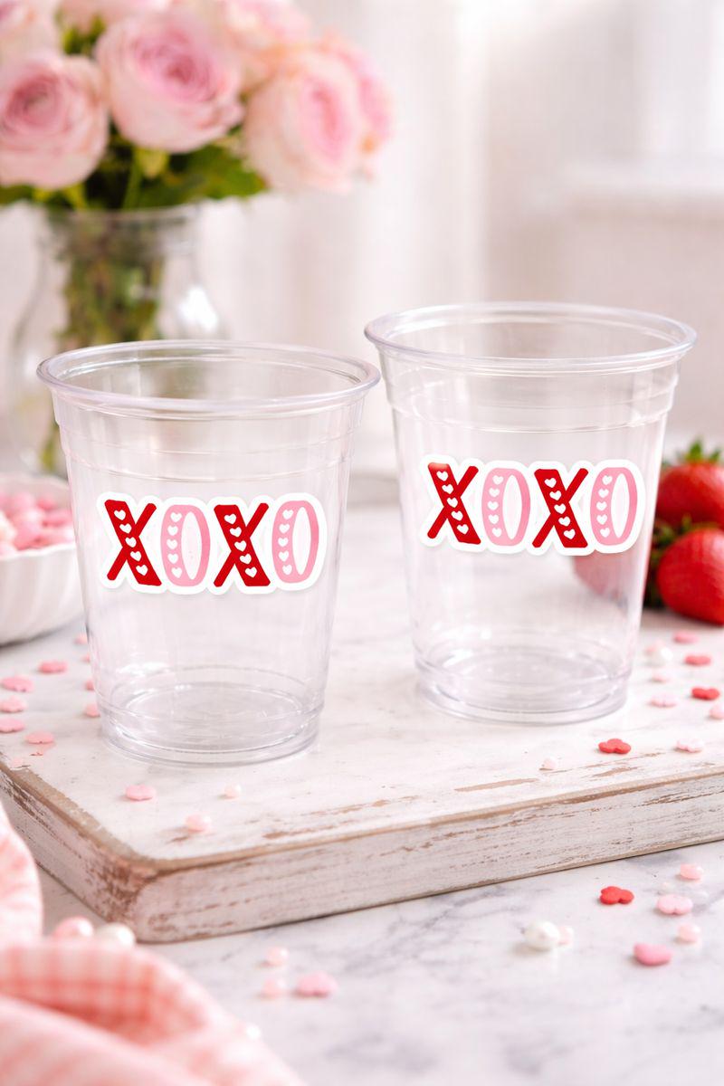 VALENTINE'S DAY CUPS - Valentine Party Cups Valentines Gifts Valentines Day Gifts Valentines Day Favor Cups Valentine's Day Cups XoXo Cups