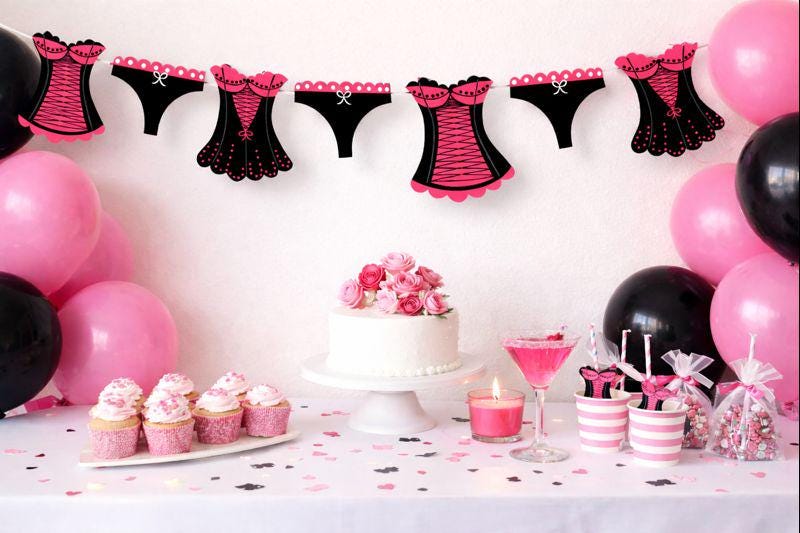 Lingerie Garland, Lingerie Banner, Lingerie Decorations, Bachelorette Party Banner, Corset Banner, Corset Garland