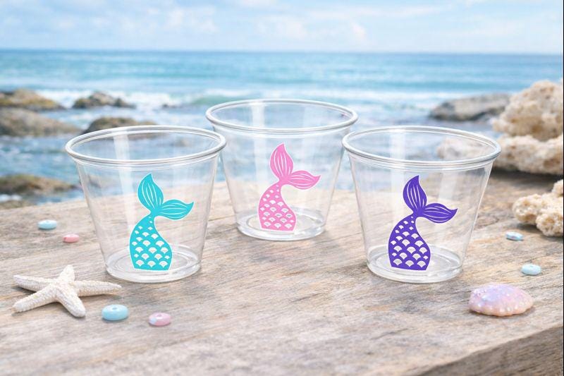 MERMAID PARTY CUPS - Mermaid Birthday Cups Mermaid Party Cups Mermaid Party Decorations Mermaid Party Favors Mermaid Mermaid Party Decor