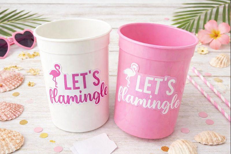 LET'S FLAMINGLE PARTY Cups - Flamingo Bachelorette Cups Flamingo Birthday Decorations Flaming Baby Shower Flamingo Bachelorette Party Favors