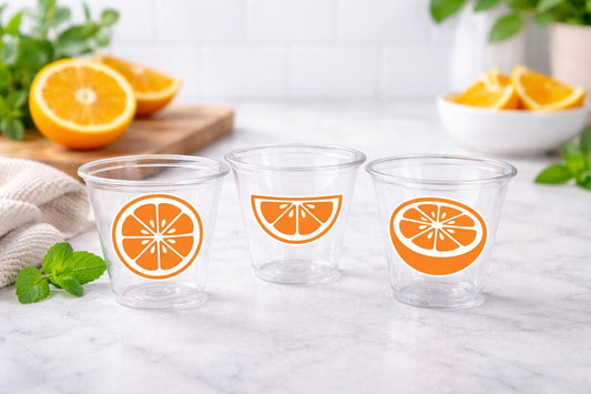 ORANGE PARTY CUPS - Orange Baby Shower Cups A Little Is On The Way Orange Baby Shower Decorations Orange Baby Shower Favors Little Oranges