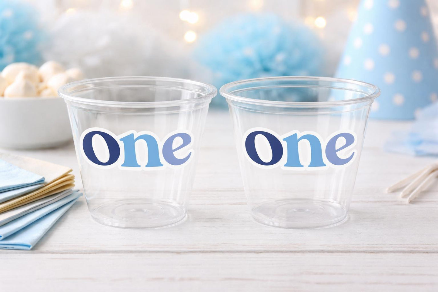 ONE Birthday Cups First Birthday Party Cups 1st Birthday Party Cups First Birthday Party Favors Happy Birthday Cups One Party Favor Cups
