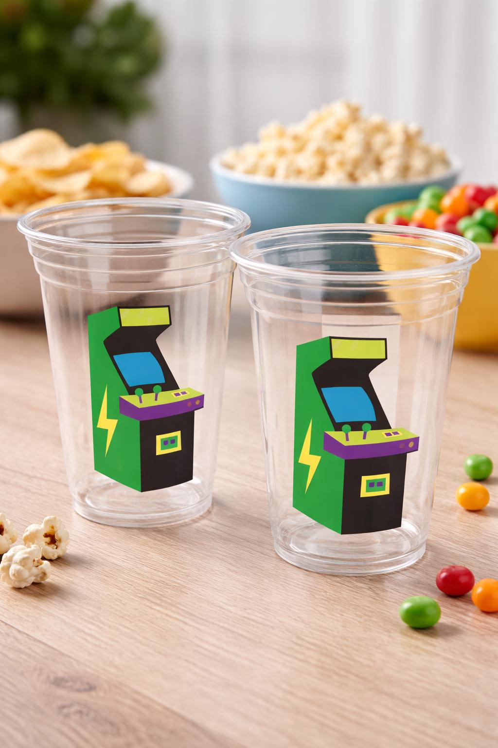 ARCADE PARTY CUPS - Arcade Cups Video Game Party Cups Video Game Cups Level Up Party Decor Gamer Baby Shower Decorations Video Game Birthday