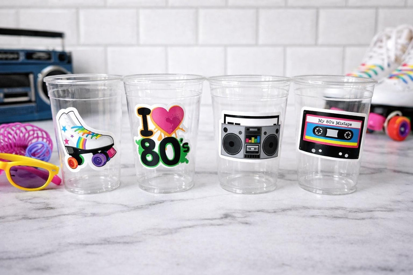 I Love the 80'S PARTY CUPS - 80's Birthday Cups 80's Party Cups 80's Decorations 80's Birthday Party 80's Birthday Party Decorations 80s 90s