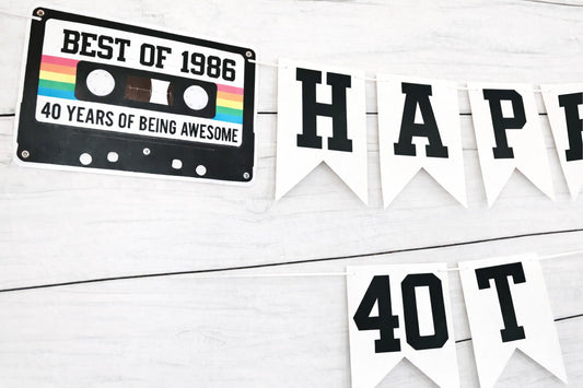 BEST OF 1986 - 40th Birthday Banner 1986 Banner 1986 Party Decorations 40th Party Decorations 40th Party Banner 40 Birthday Party Banner 80s