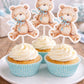 Teddy Bear Cupcake Toppers, Teddybear Cupcake Toppers