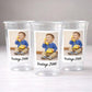 Ships Fast Personalized Photo Cups – 16oz Custom Party Cups, Vintage Est Year Picture Cups, Birthday Parties Favors Decorations Supplies
