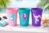 GYMNASTICS PARTY CUPS -Gymnast Party Cups Gymnastics Birthday Party Gymnast Party Cups Tumbling Gymnastics Party Favors Gymnast Party Favors