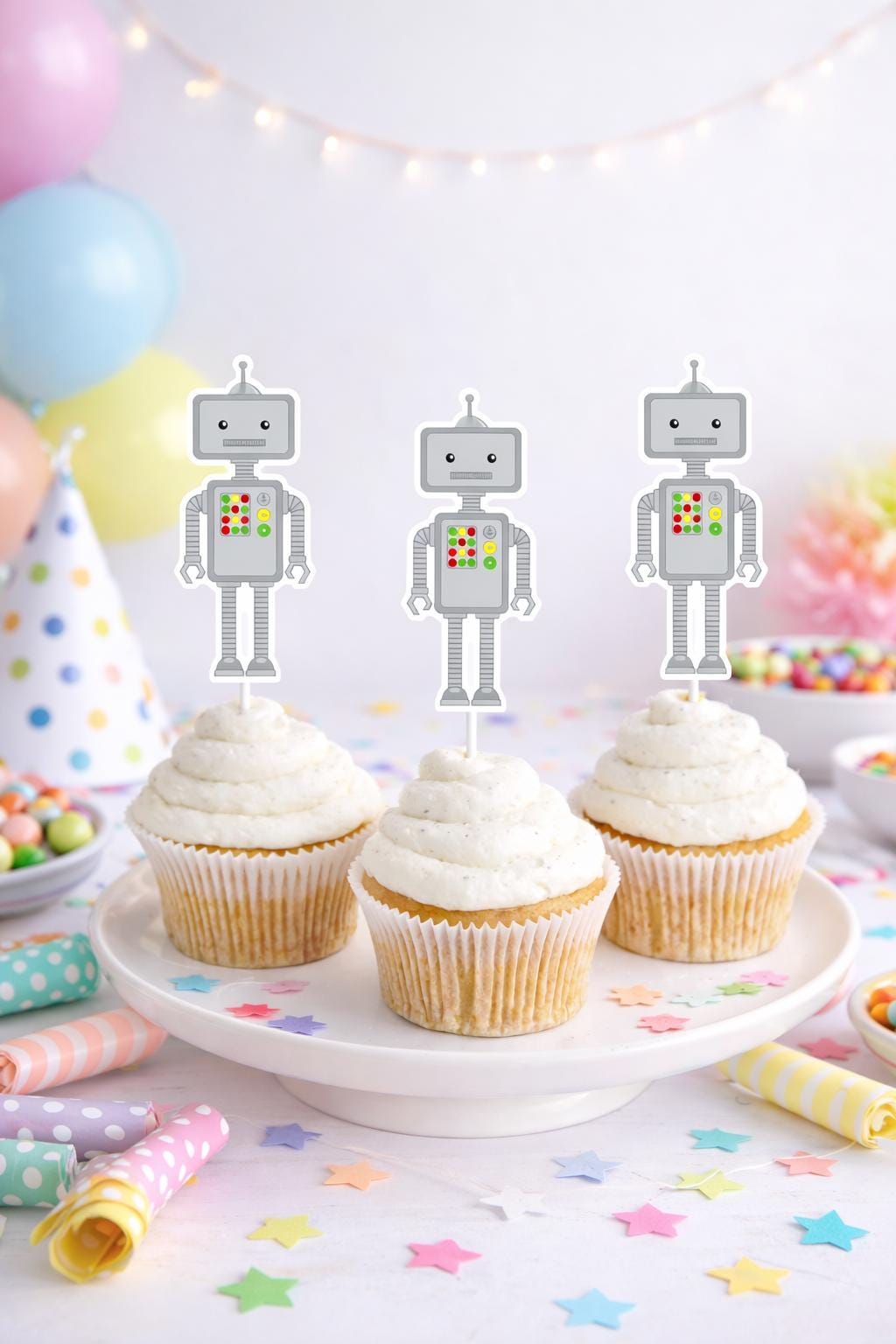 Robot Cupcake Toppers