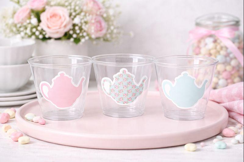 TEA PARTY CUPS - Tea Birthday Cups Tea Party Favors Tea Party Baby Shower Tea Party Decorations Tea Party Supplies Teapot Cups Teapot Decor