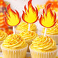 Fire Cupcake Toppers, Flame Cupcake Toppers, Firetruck Cupcake Toppers, Fireman Cupcake Toppers 71519520P