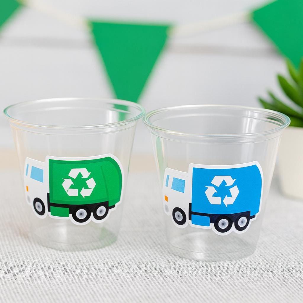 GARBAGE TRUCK PARTY Cups - Garbage Truck Treat Cups Garbage Truck Party Favors Garbage Truck Birthday Favors Trash Garbage Birthday Recycle