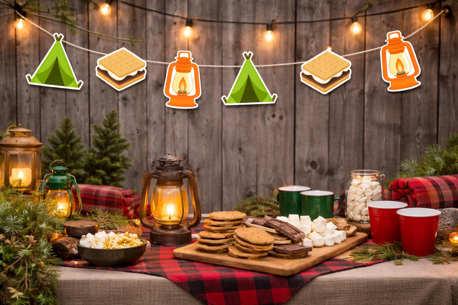 tent decoration for birthday Camping Banner, Camping Garland, Camp Birthday Banner, Camping Decorat – CRAFTY CUE