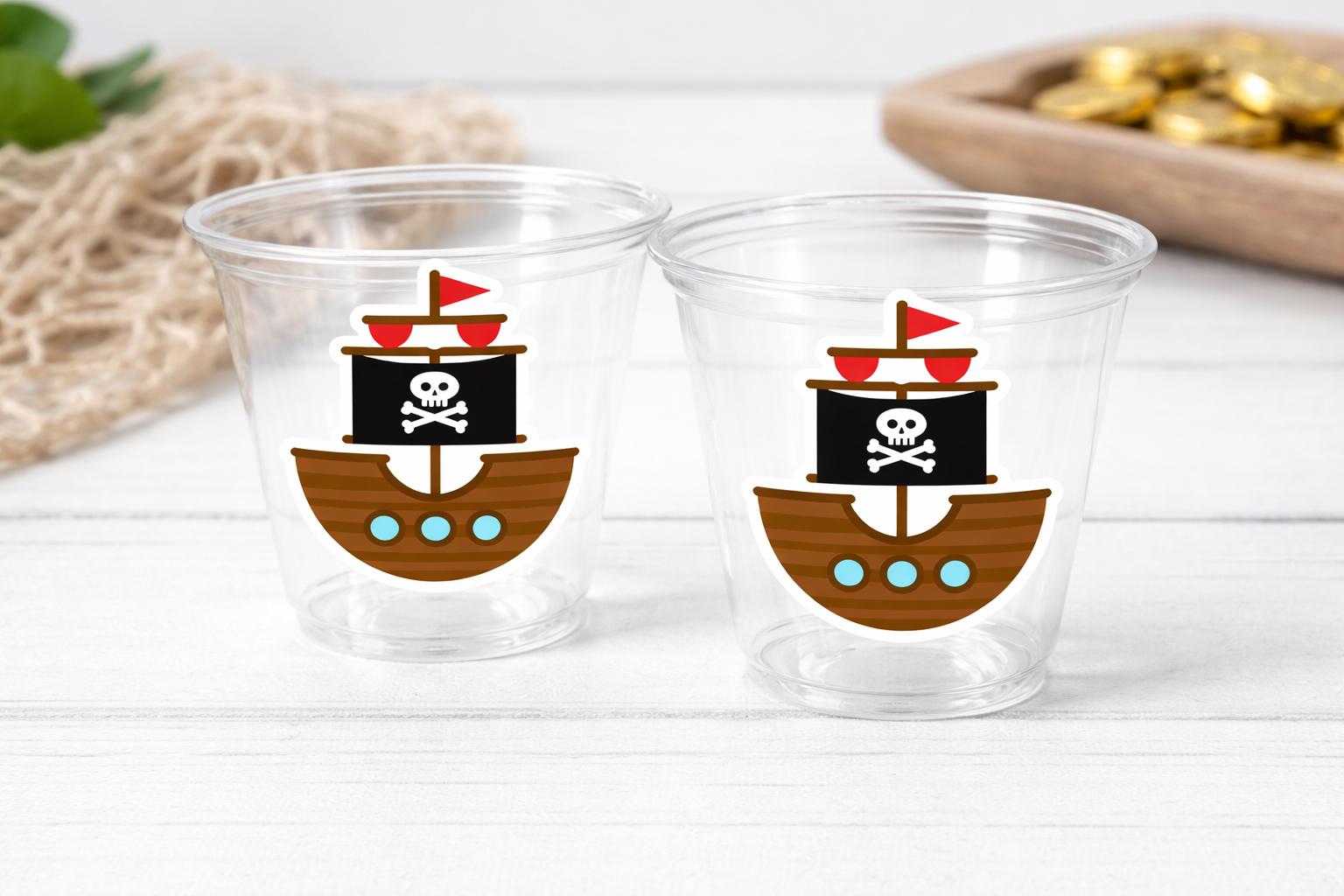 PIRATE PARTY CUPS - Pirate Cups Pirate Birthday Pirate Party Decorations Pirate Birthday Party Pirate Party Supplies Pirate Happy Birthday