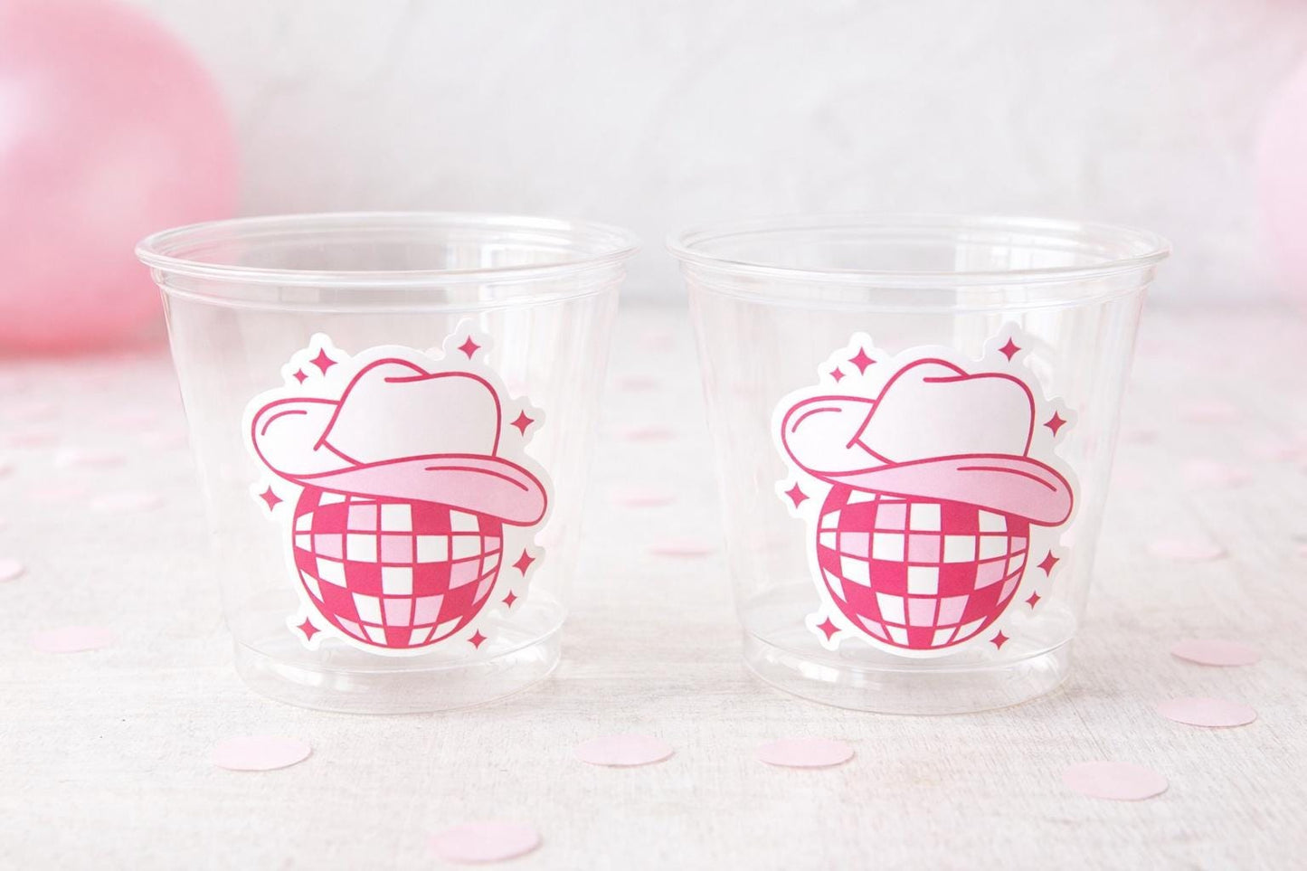 DISCO COWGIRL PARTY Cups -Cowgirl Cups Cowgirl Party Decorations Cowgirl Bachelorette Party Cowgirl Hat Birthday Rodeo Party Cups Disco Ball