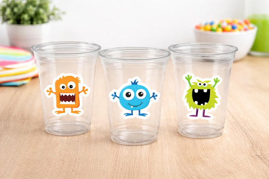 MONSTER PARTY CUPS - Monster Cups Little Monster First Birthday Decoration Little Monster Party Monster Cups Monster Birthday Decorations