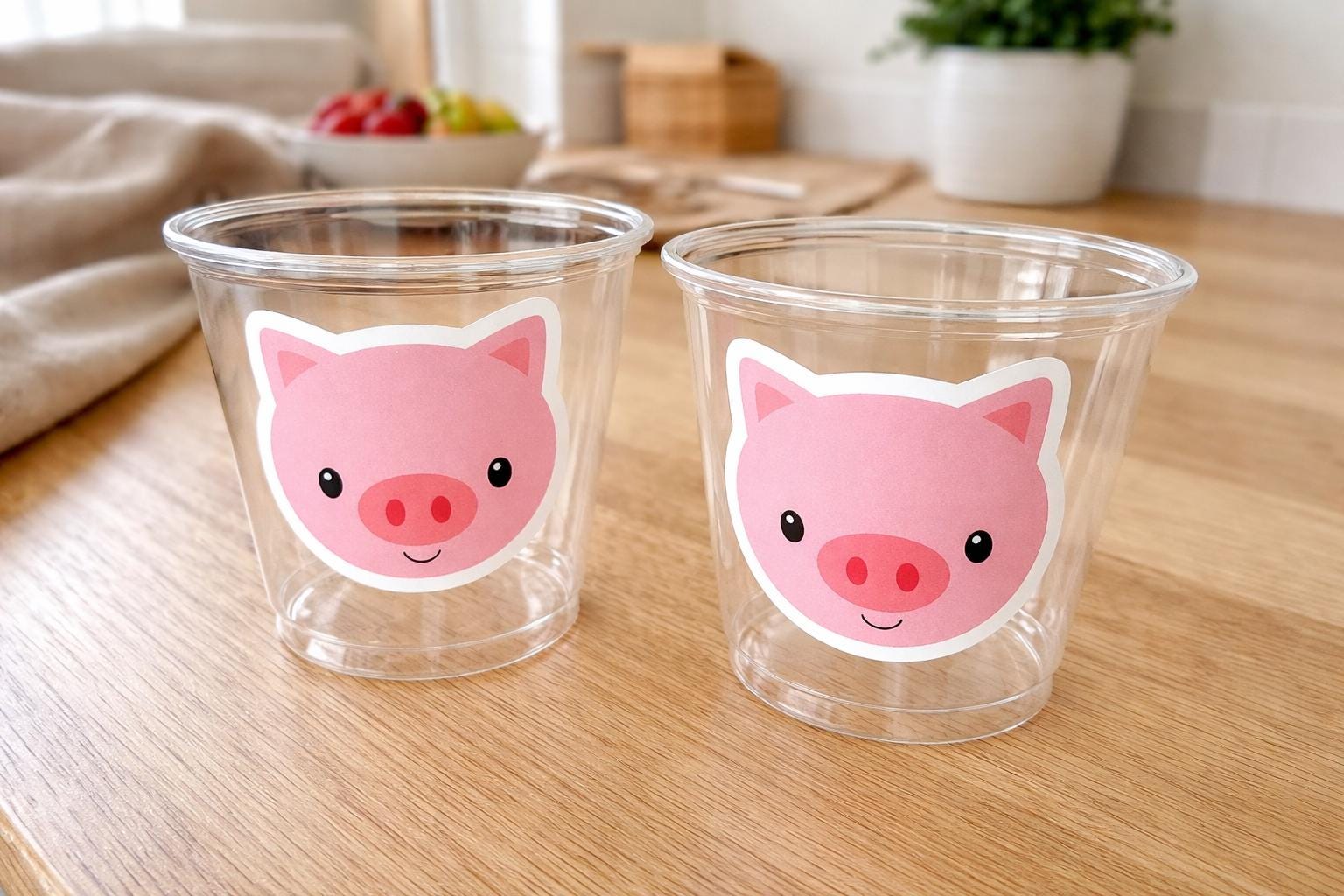 PIG PARTY CUPS - Pig Birthday Cups Pig Party Favors Farm Party Cups Pig Baby Shower Farm Birthday Pig Party Decorations Farm Party Piggy