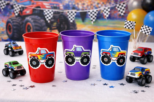 MONSTER TRUCK PARTY Cups - Monster Truck Treat Cups Monster Truck Birthday Monster Truck Party Monster Truck Party Favors, Monster Truck Cup