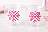 GIRL SPIDER PARTY Cups - Spider Web Cups Spider Cups Pink Spider Decorations Spider Birthday Spider Party Treat Cups Spider Web Party Cups
