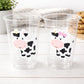 COW PARTY CUPS - Cow Cups Cow Birthday Cups Farm Animal Cups Cow Party Favors Farm Cow Baby Shower Cow First Birthday Cow Party Decorations