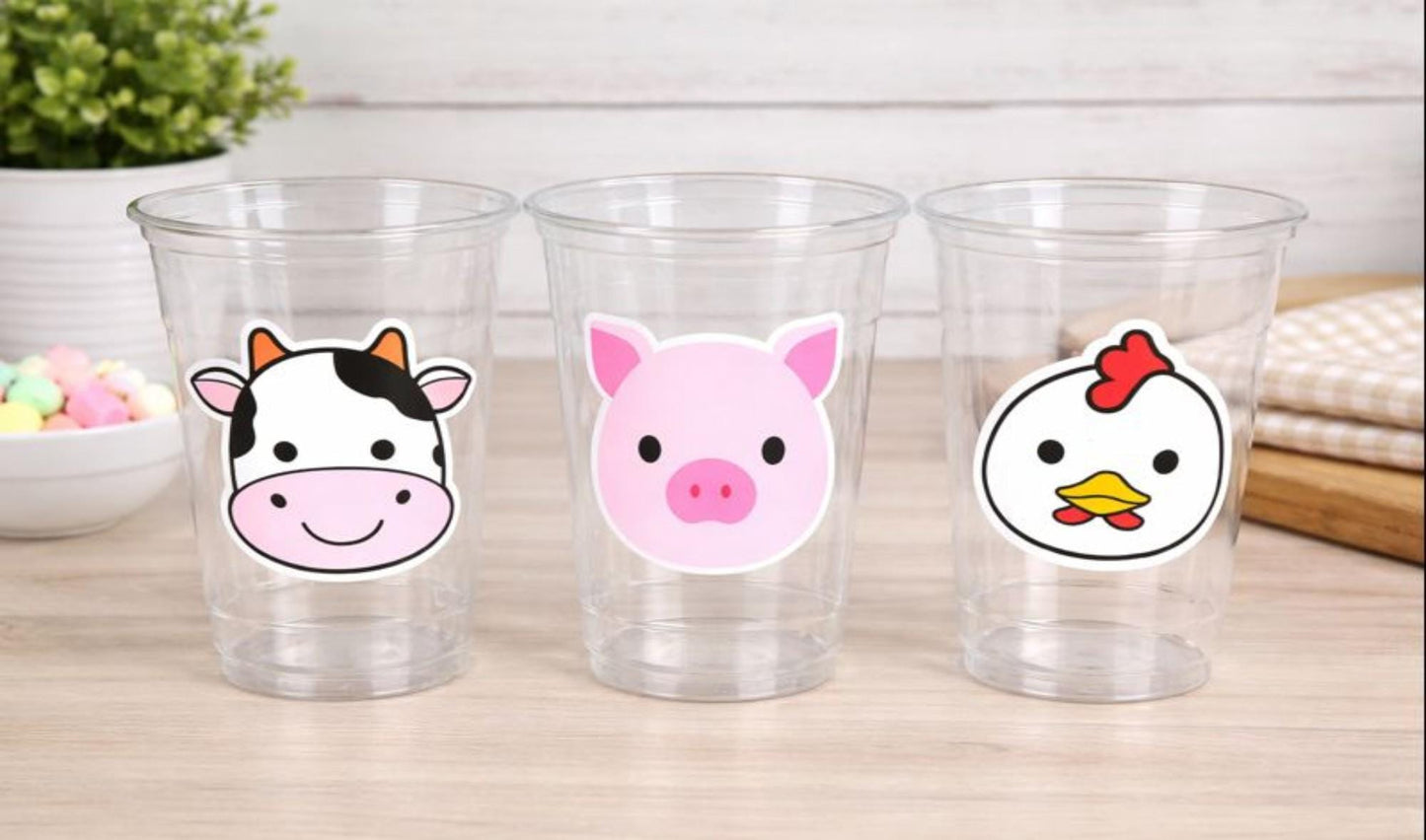 FARM PARTY Cups - Farm Cups Farm Animal Cups Farm First Birthday Farm Baby Shower Barnyard Party Farm Birthday Decorations Farm Party Favors