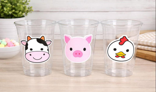 FARM PARTY Cups - Farm Cups Farm Animal Cups Farm First Birthday Farm Baby Shower Barnyard Party Farm Birthday Decorations Farm Party Favors