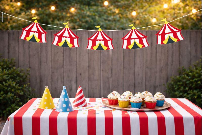 Circus Tent Garland, Circus Tent Banner, Circus Banner, Circus Garland, Circus Birthday. Circus Baby Shower
