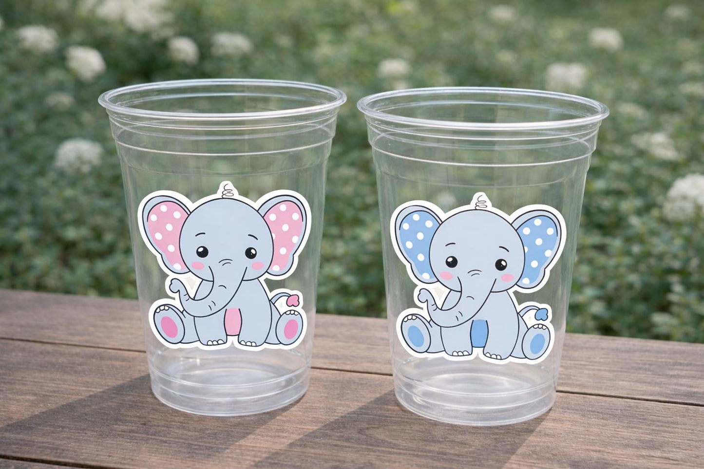ELEPHANT PARTY CUPS- Elephant Cups Elephant Decorations Elephant Birthday Elephant Gender Reveal Elephant Party Favors Elephant Baby Shower