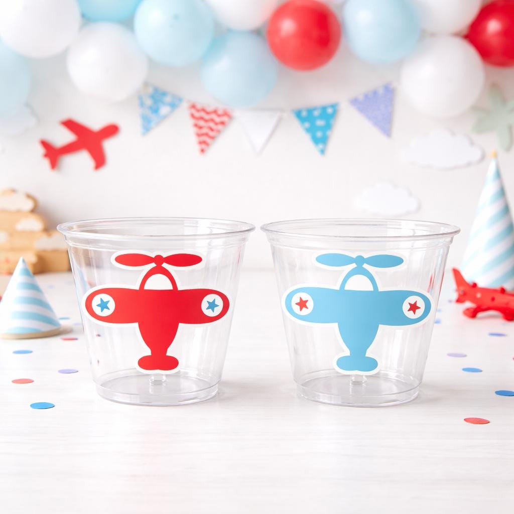 Airplane Party Cups, Airplane Treat Cups, Airplane Party Favors, Airplane Birthday Favors