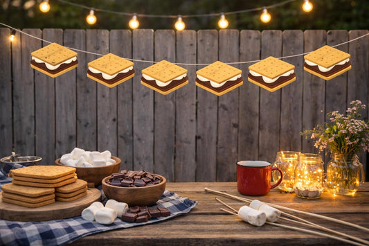 S'mores Garland, S'mores Banner, S'mores Bar Banner, S'mores Wedding Banner, Camping Banner, S'mores Party Decorations, Smores, Photo Prop