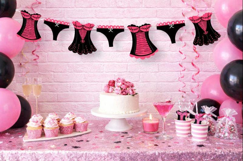 Lingerie Garland, Lingerie Banner, Lingerie Decorations, Bachelorette Party Banner, Corset Banner, Corset Garland