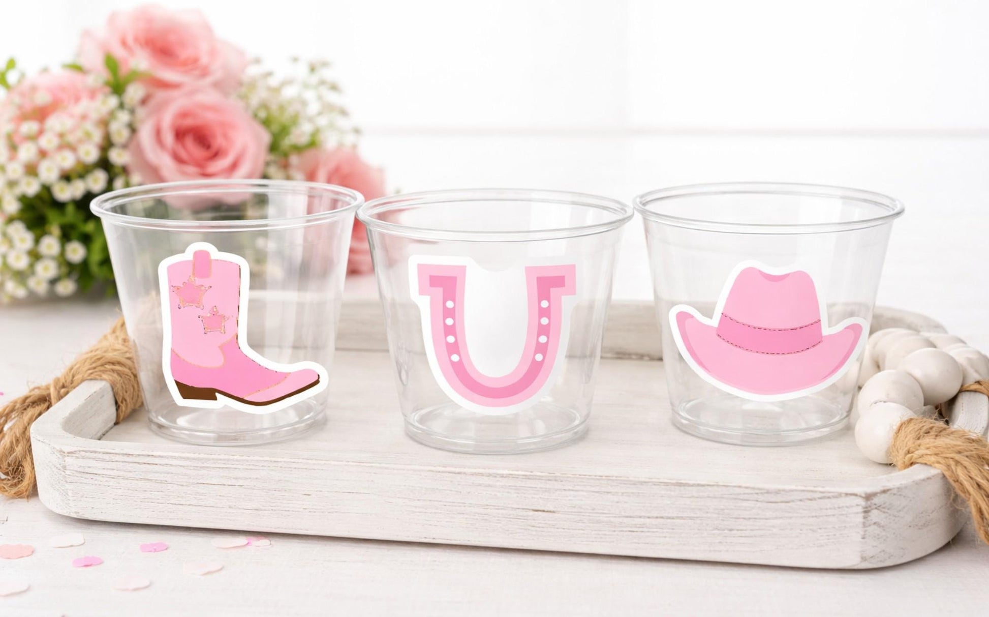 COWGIRL PARTY CUPS - Cowgirl Cups Cowgirl Party Decorations Cowgirl Baby Shower Decorations Baby Sprinkle Cowgirl Boots Birthday Decor Favor