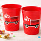 Firetruck Party Cups, Firetruck Treat Cups, Firetruck Party Favors, Firetruck Birthday Favors, Fire Truck Party Favors, Fire truck Birthday
